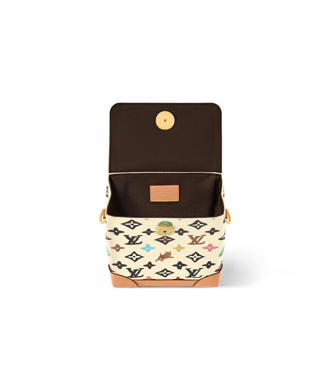 LOUIS VUITTON Бежевая кожаная сумка через плечо, фото 4