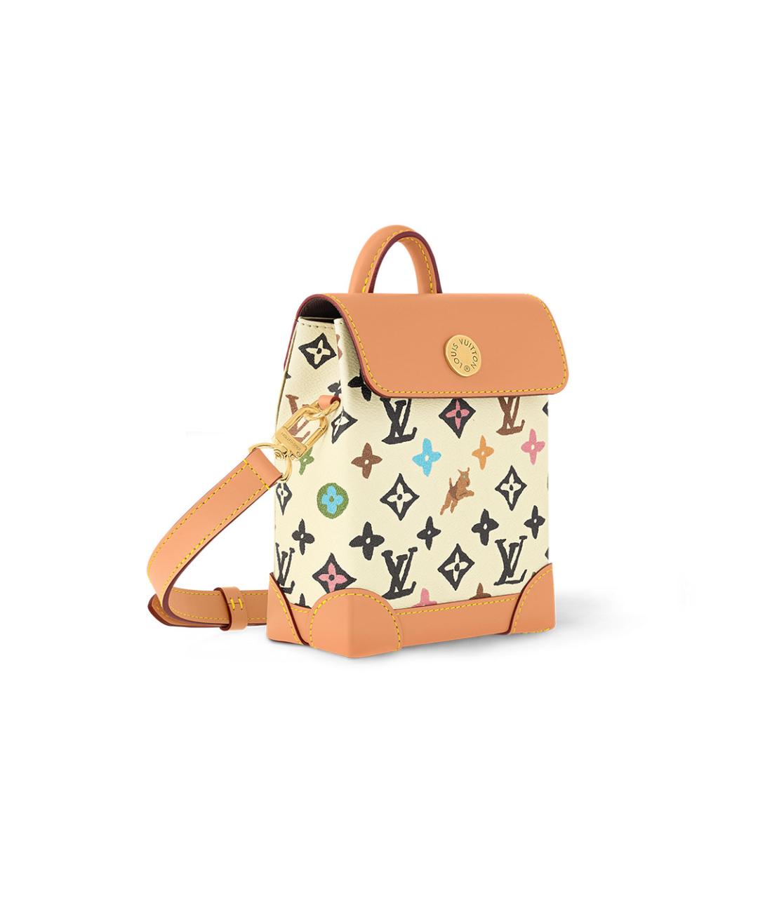 LOUIS VUITTON Бежевая кожаная сумка через плечо, фото 2