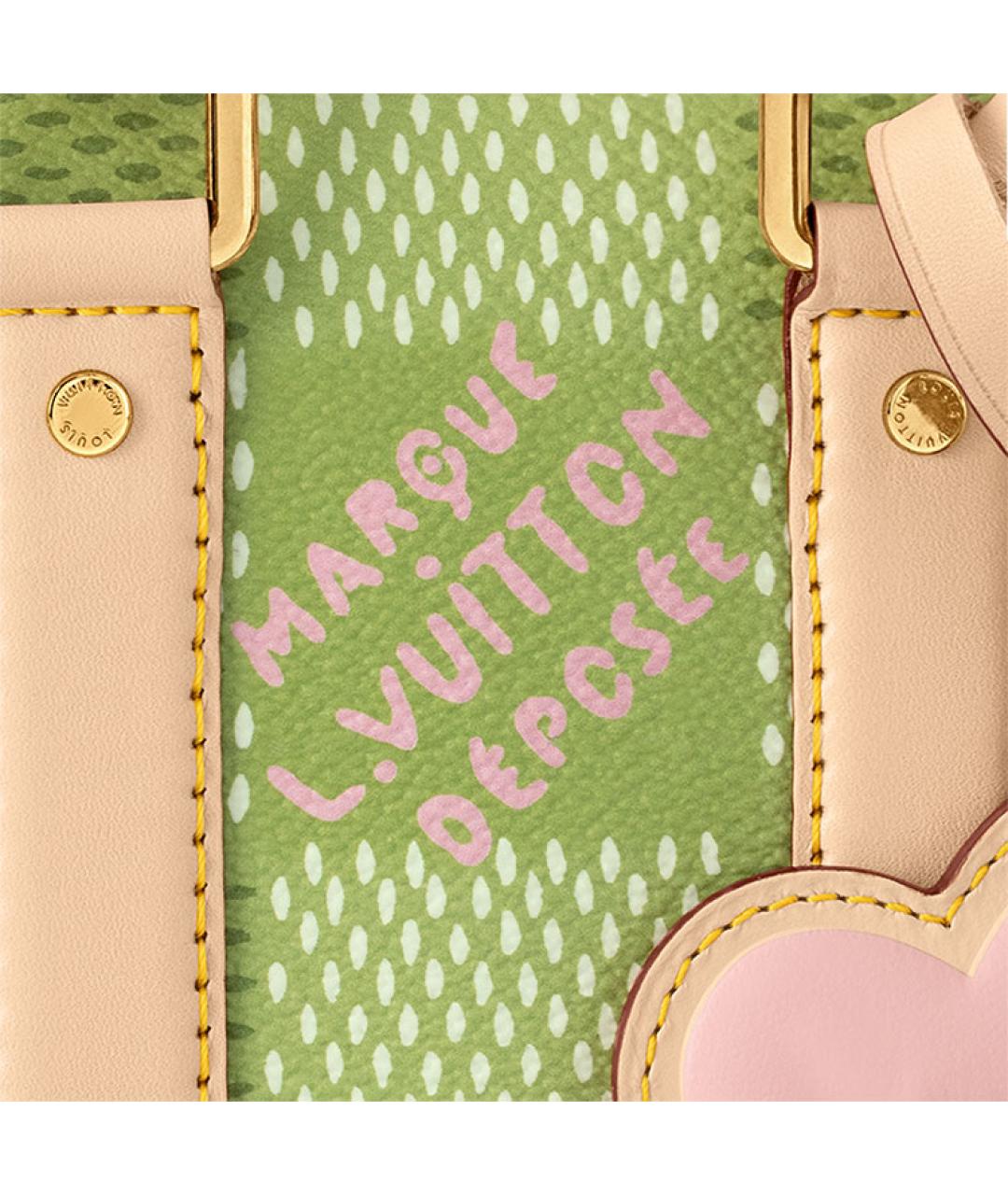 LOUIS VUITTON Зеленая кожаная сумка с короткими ручками, фото 6