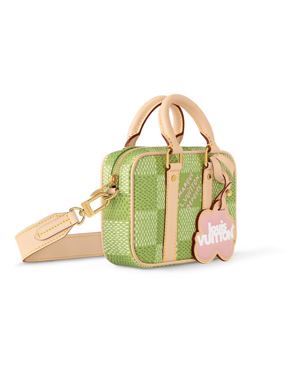 LOUIS VUITTON Зеленая кожаная сумка с короткими ручками, фото 2