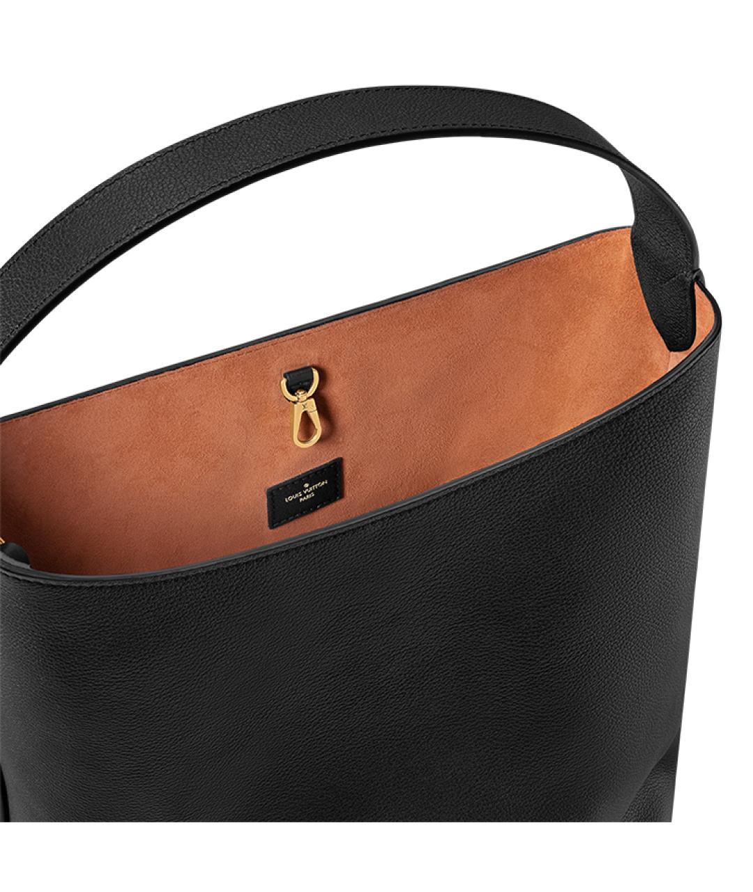 LOUIS VUITTON Черная кожаная сумка через плечо, фото 5