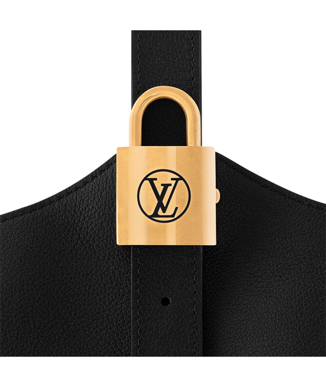 LOUIS VUITTON Черная кожаная сумка через плечо, фото 6
