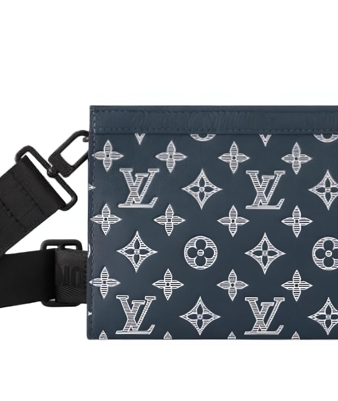 LOUIS VUITTON Темно-синяя кожаная сумка на плечо, фото 4