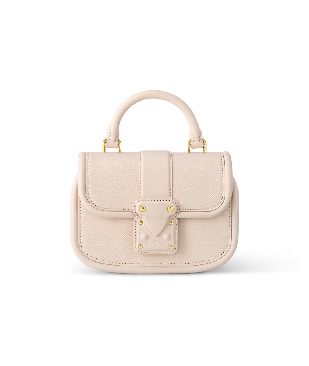 LOUIS VUITTON Бежевая кожаная сумка с короткими ручками, фото 1