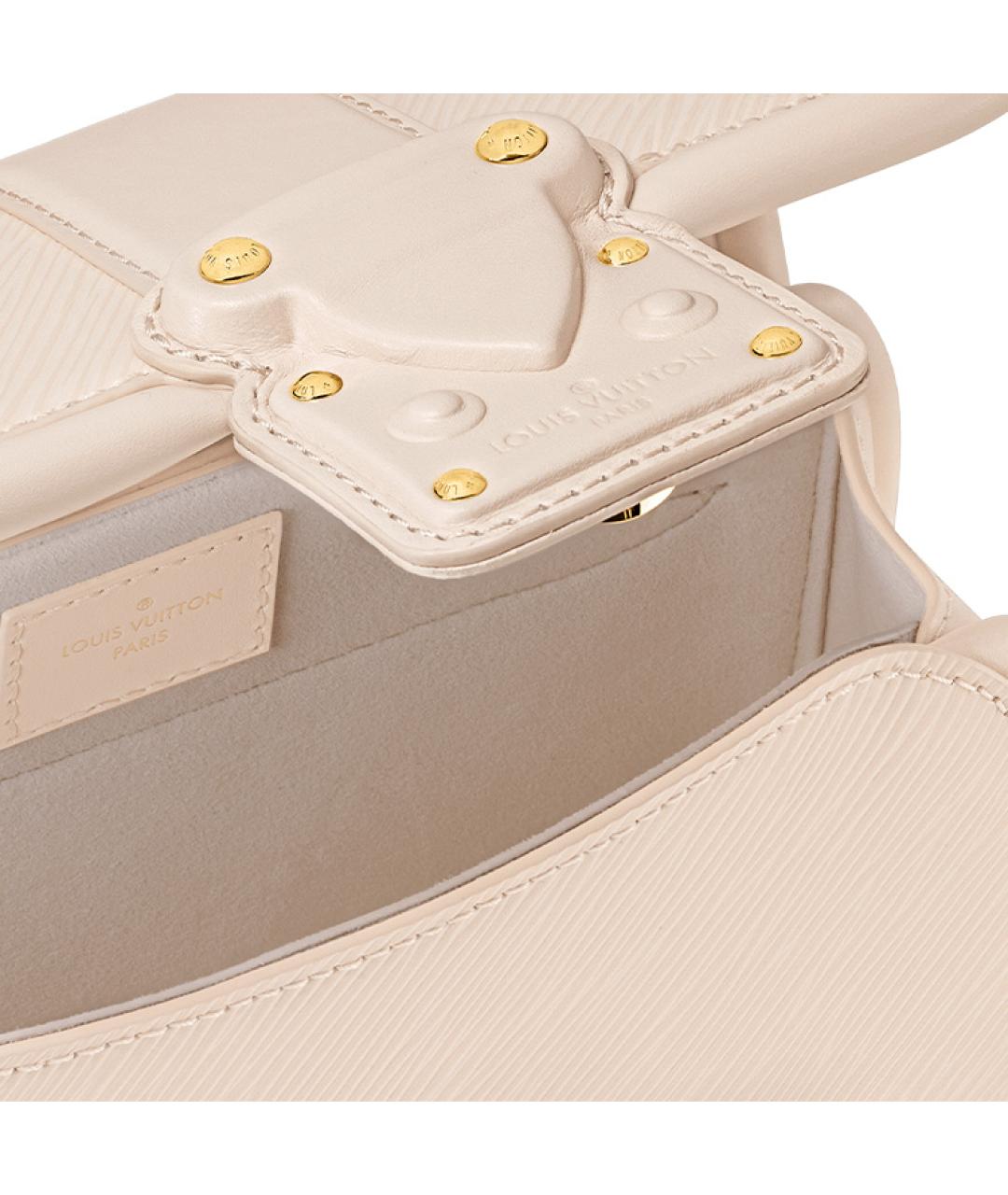 LOUIS VUITTON Бежевая кожаная сумка с короткими ручками, фото 5