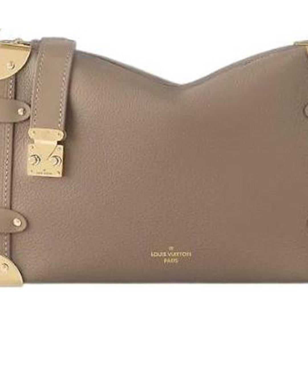 LOUIS VUITTON Коричневая кожаная сумка через плечо, фото 6