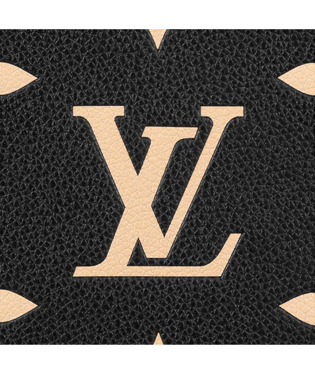 LOUIS VUITTON Черная кожаная сумка тоут, фото 6