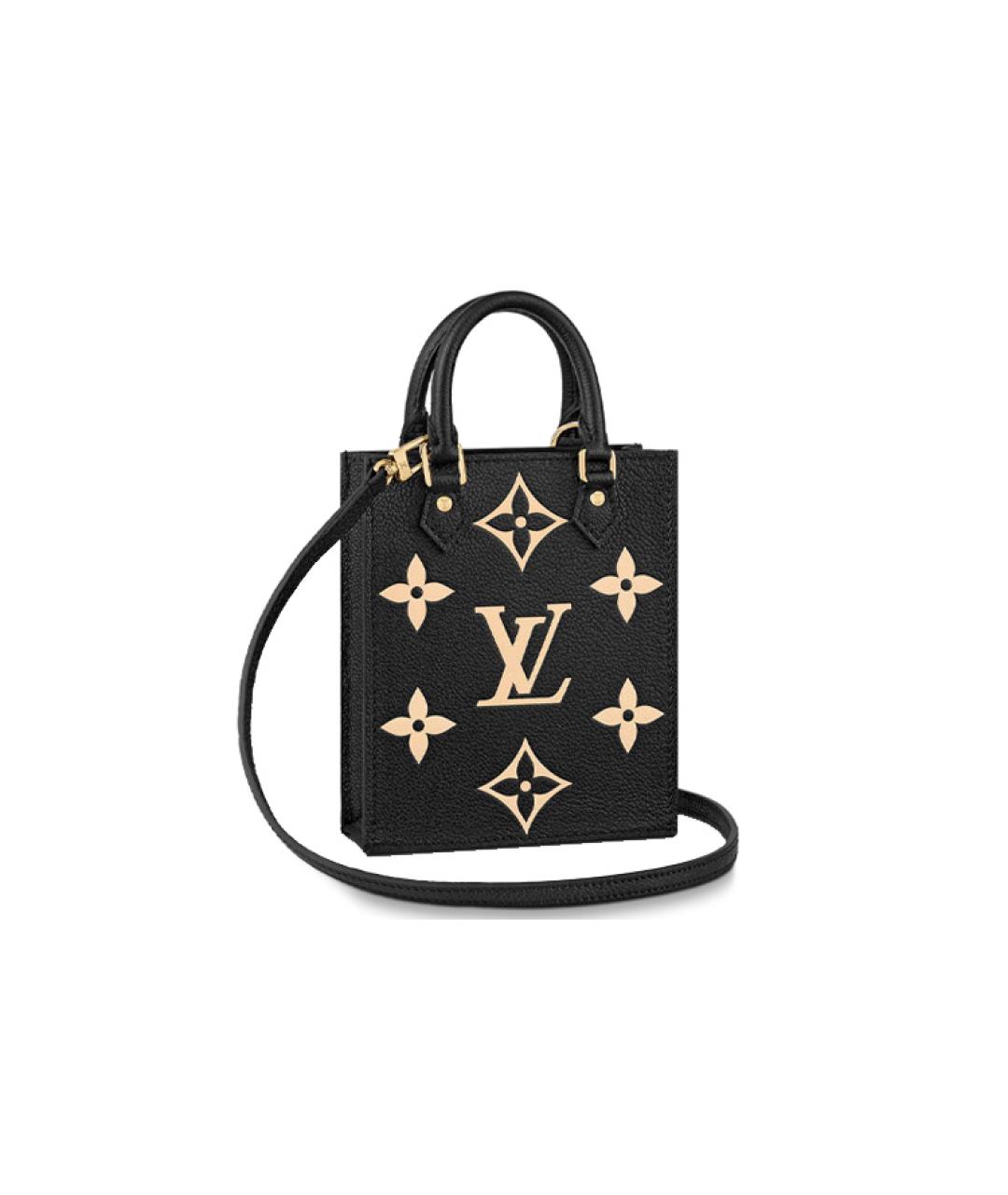 LOUIS VUITTON Черная кожаная сумка тоут, фото 1