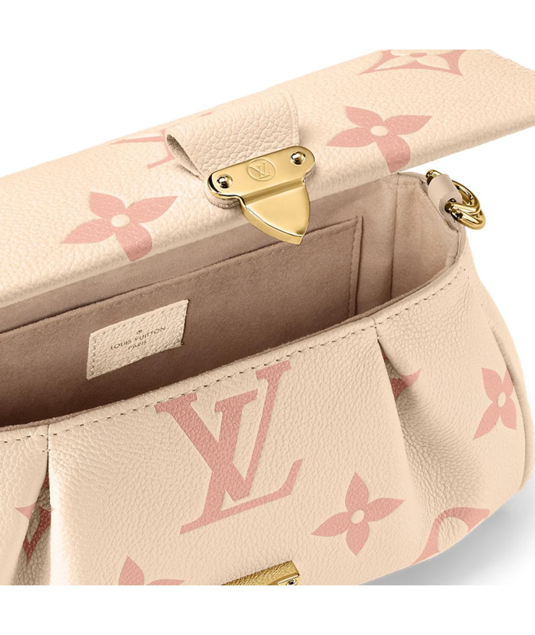 LOUIS VUITTON Бежевая кожаная сумка через плечо, фото 7