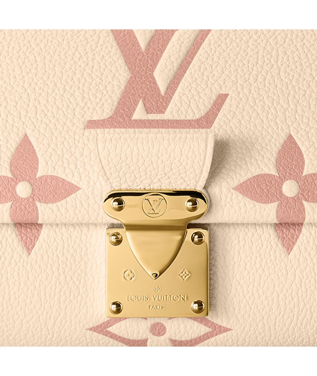 LOUIS VUITTON Бежевая кожаная сумка через плечо, фото 6