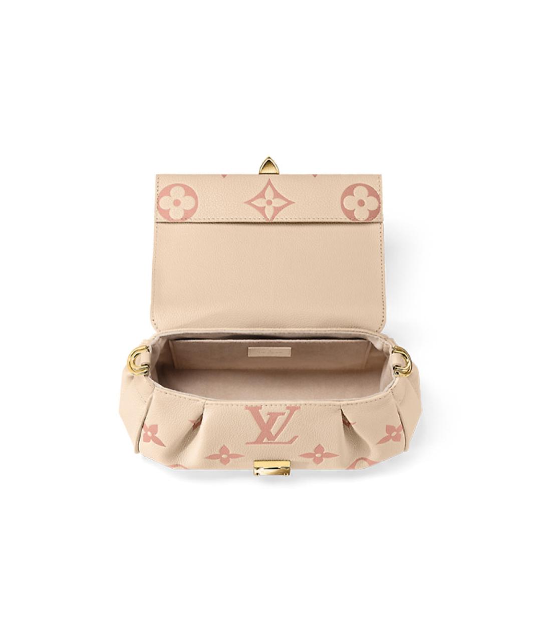 LOUIS VUITTON Бежевая кожаная сумка через плечо, фото 4