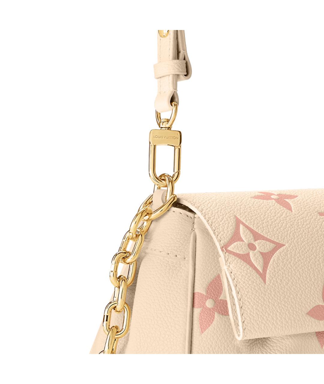 LOUIS VUITTON Бежевая кожаная сумка через плечо, фото 5