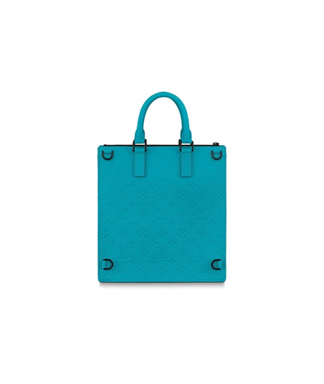 LOUIS VUITTON Бирюзовая кожаная сумка с короткими ручками, фото 3