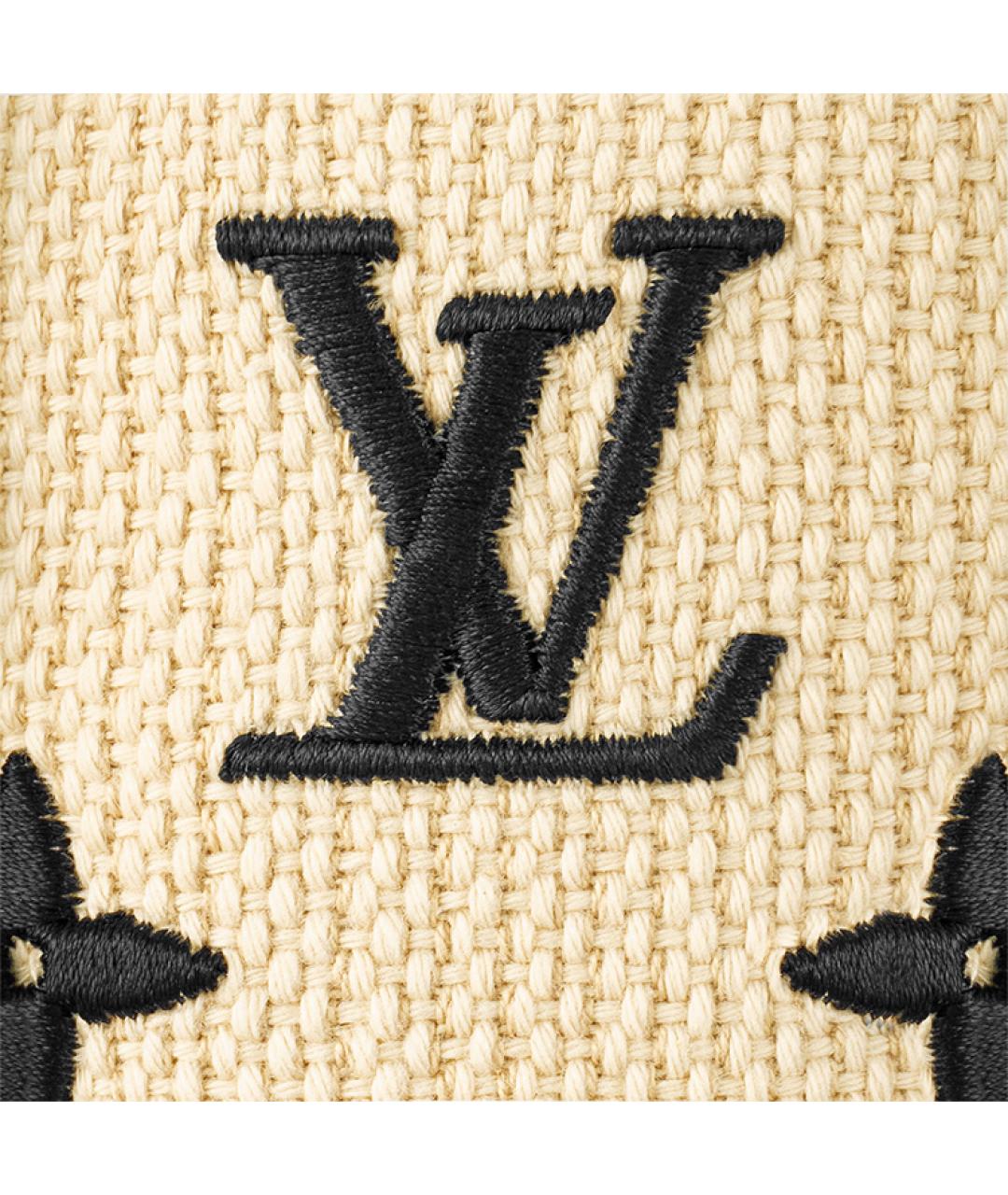 LOUIS VUITTON Бежевая тканевая сумка тоут, фото 6