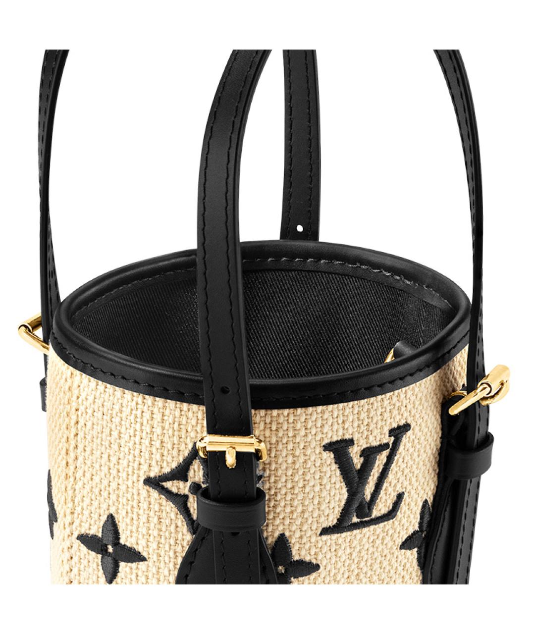 LOUIS VUITTON Бежевая тканевая сумка тоут, фото 7