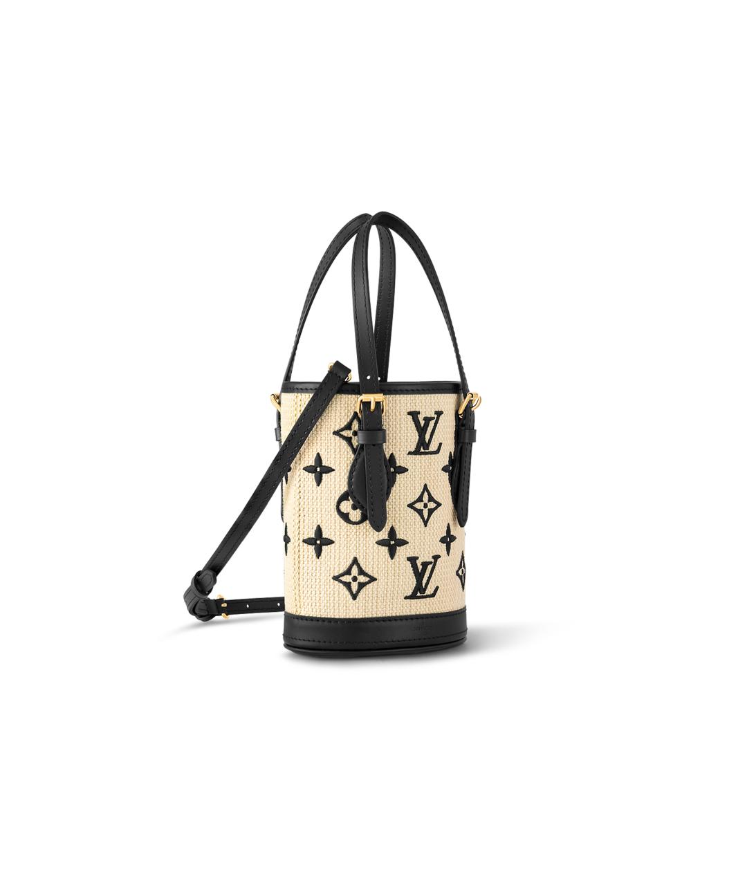 LOUIS VUITTON Бежевая тканевая сумка тоут, фото 3