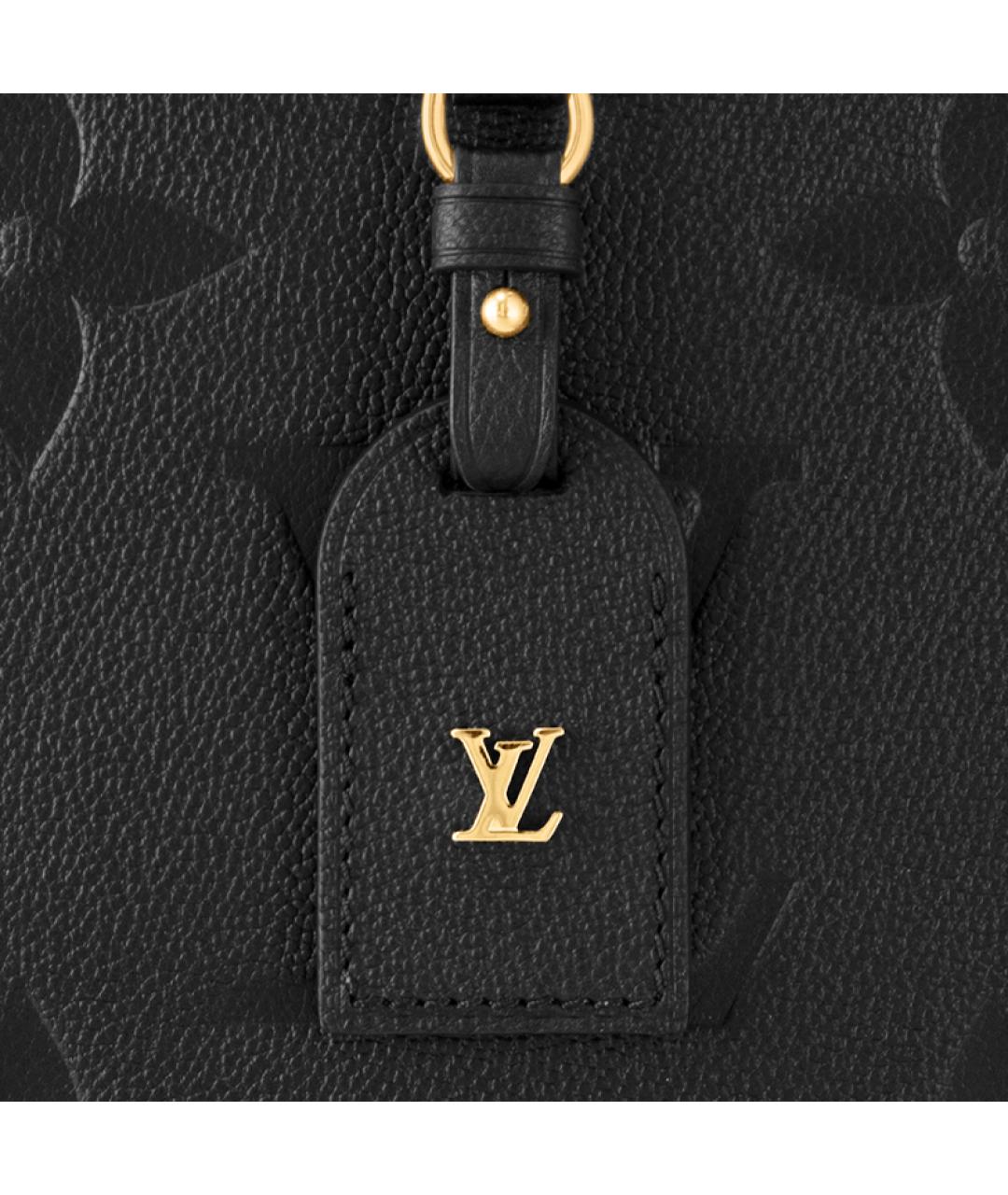 LOUIS VUITTON Черная кожаная сумка с короткими ручками, фото 5