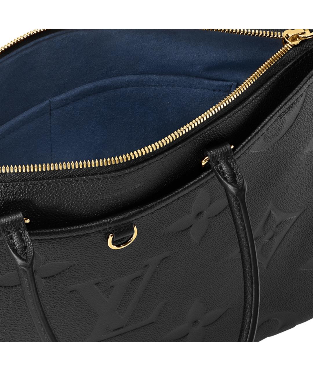 LOUIS VUITTON Черная кожаная сумка с короткими ручками, фото 6