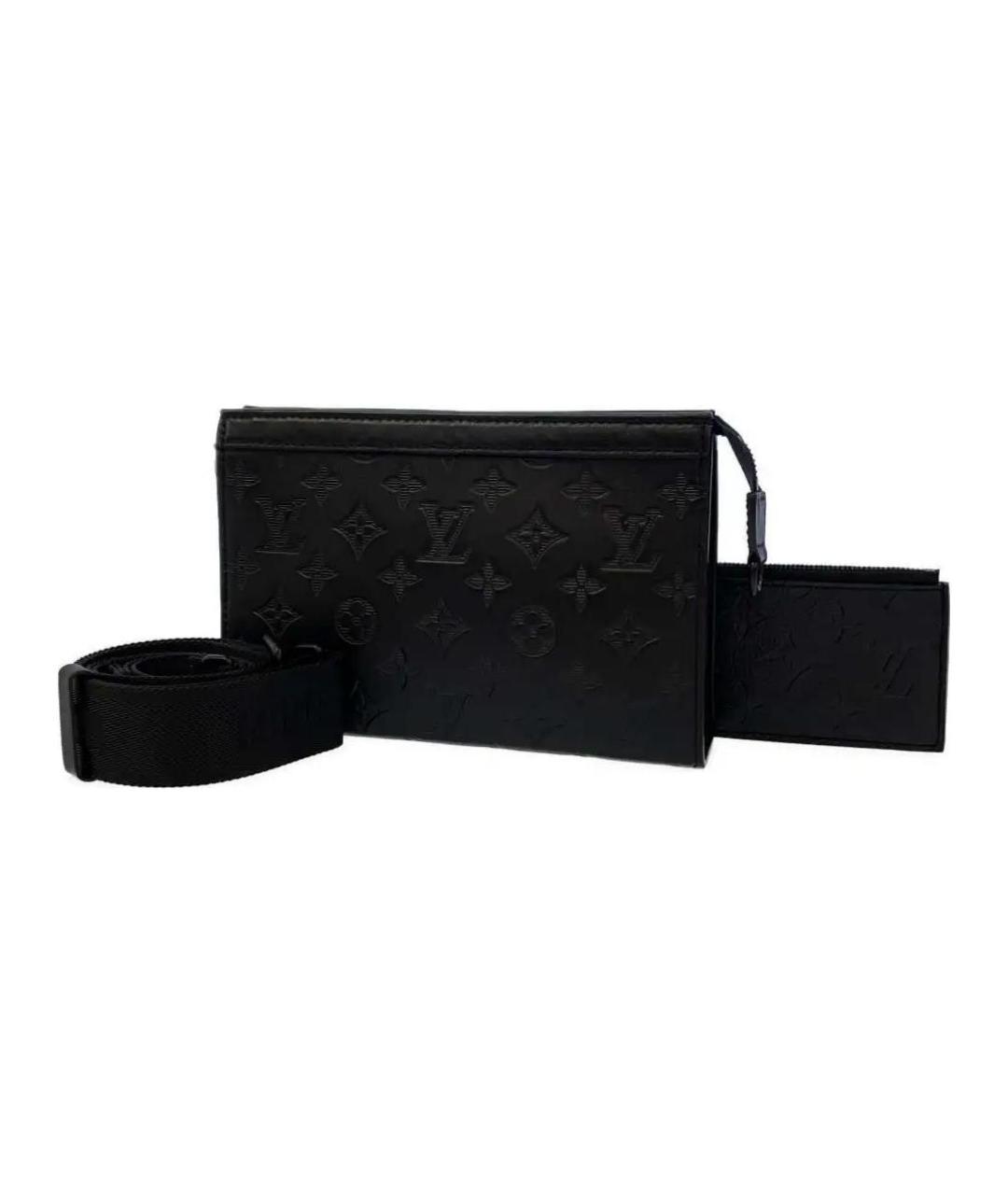 LOUIS VUITTON Черная кожаная сумка на плечо, фото 3
