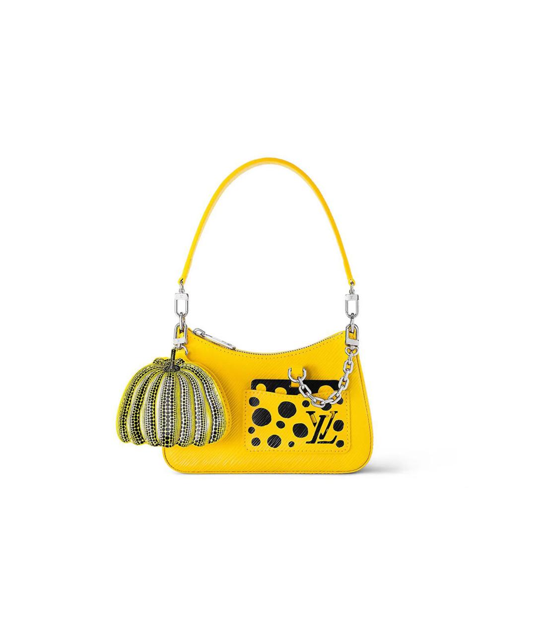 LOUIS VUITTON Желтая кожаная сумка с короткими ручками, фото 1