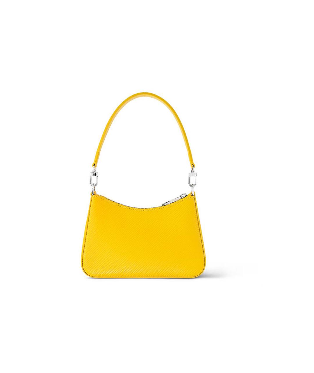 LOUIS VUITTON Желтая кожаная сумка с короткими ручками, фото 3