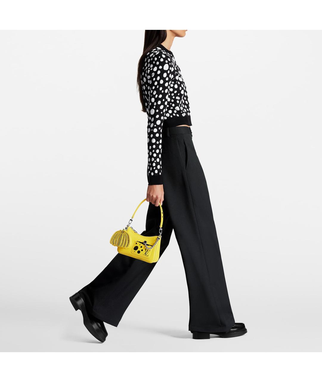 LOUIS VUITTON Желтая кожаная сумка с короткими ручками, фото 7