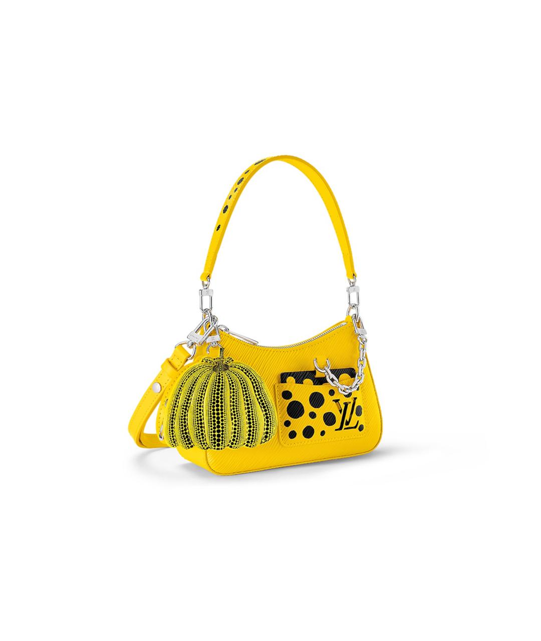LOUIS VUITTON Желтая кожаная сумка с короткими ручками, фото 2