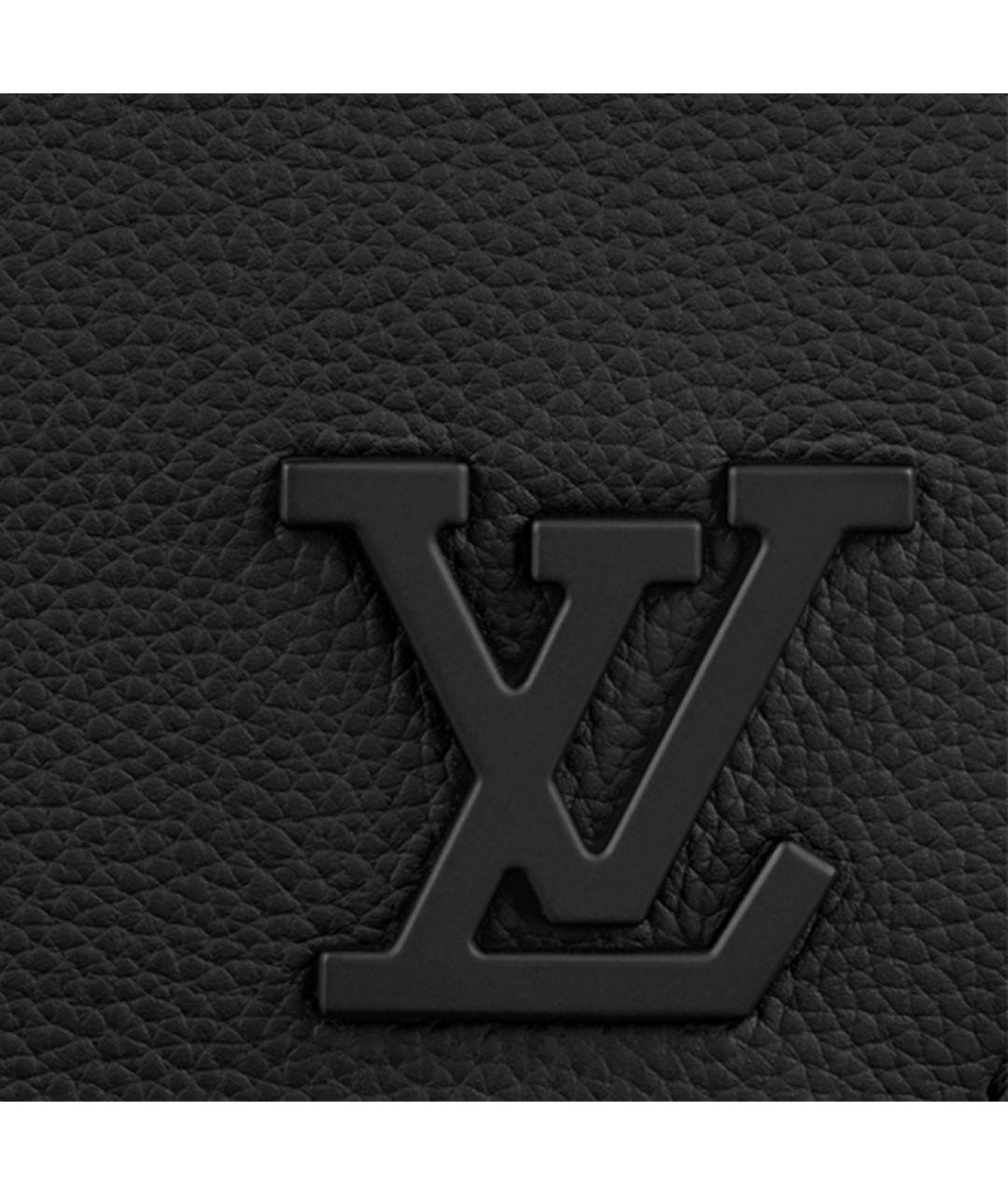 LOUIS VUITTON Черная кожаная сумка на плечо, фото 5