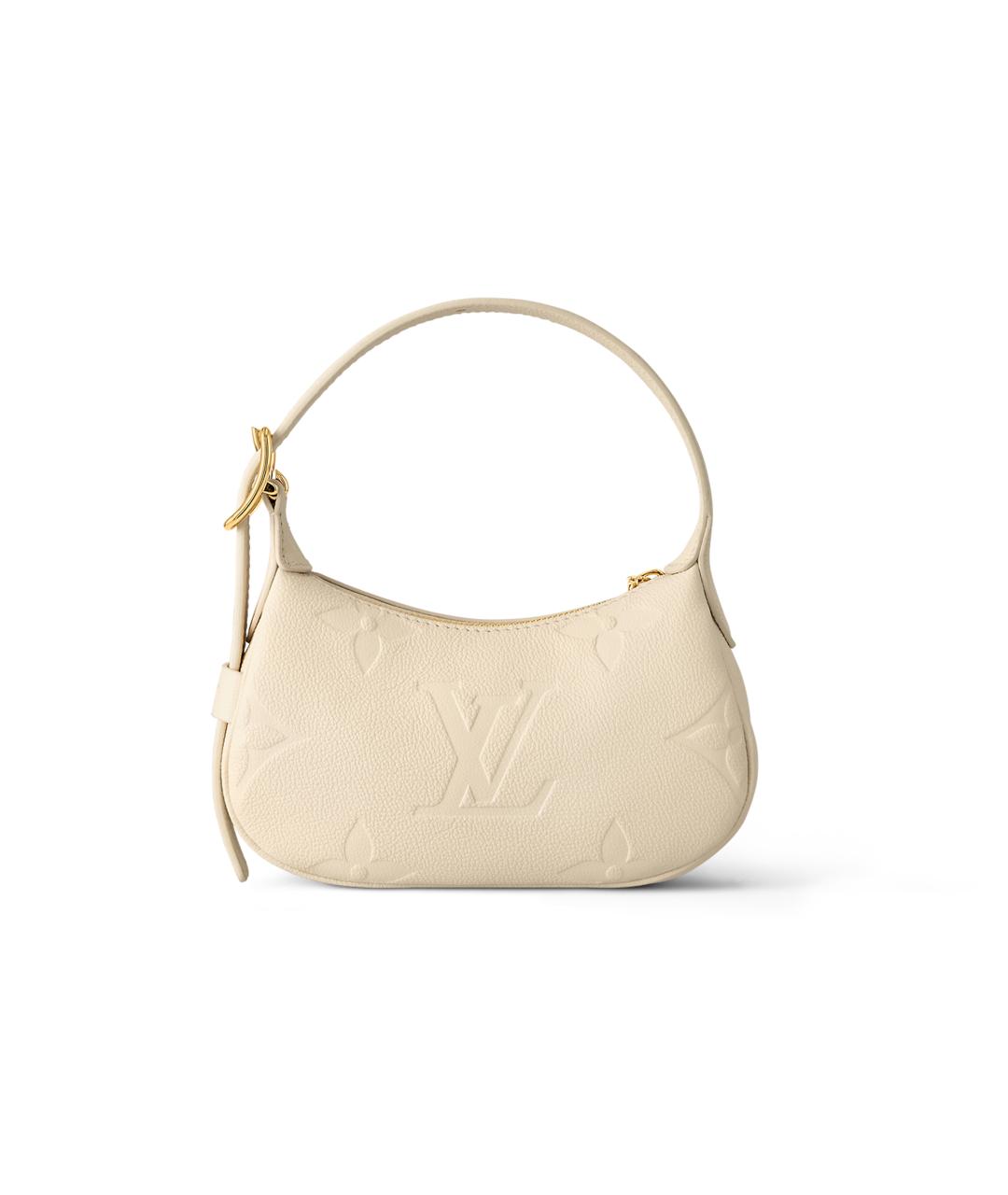 LOUIS VUITTON Бежевая кожаная сумка с короткими ручками, фото 3