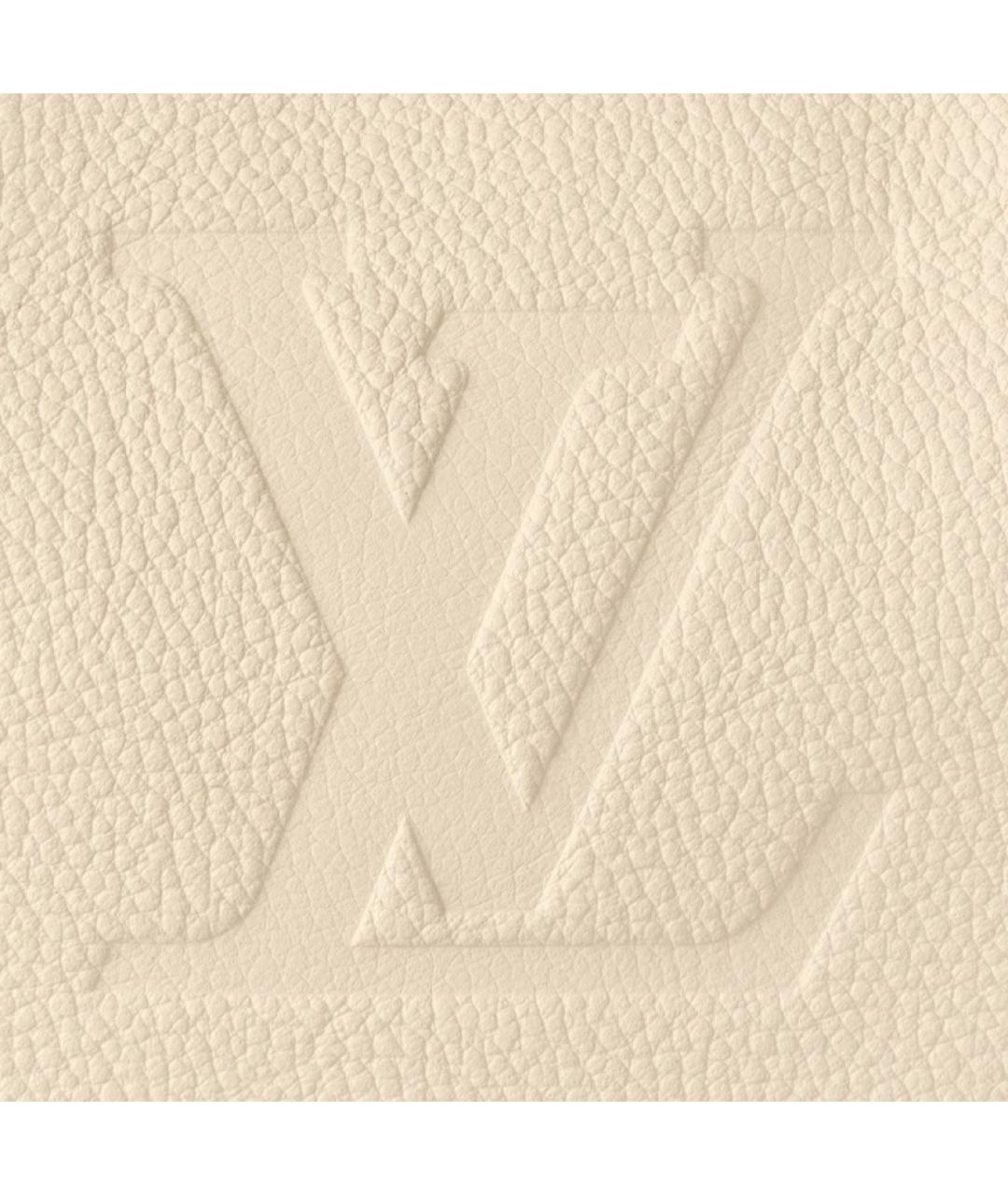LOUIS VUITTON Бежевая кожаная сумка с короткими ручками, фото 4