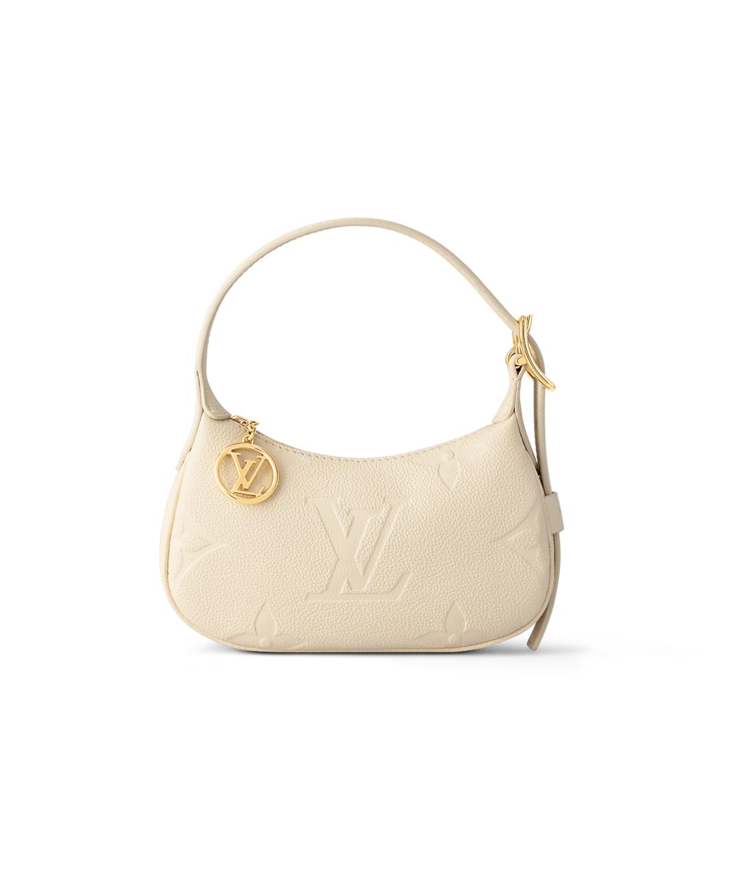 LOUIS VUITTON Бежевая кожаная сумка с короткими ручками, фото 1