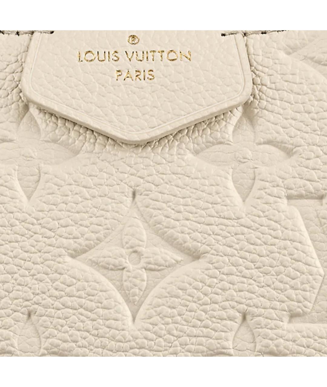 LOUIS VUITTON Бежевая кожаная сумка через плечо, фото 7