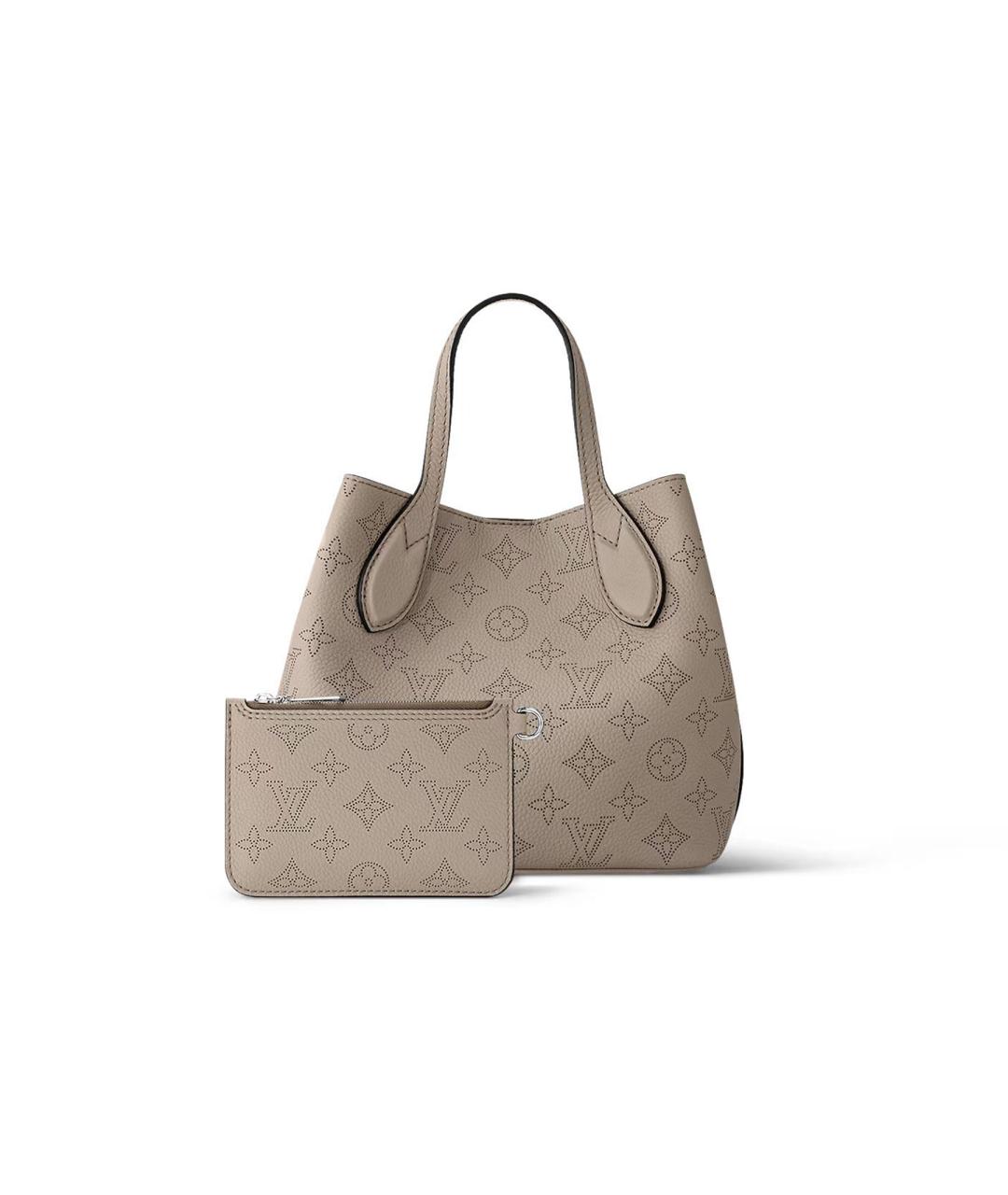 LOUIS VUITTON Серая кожаная сумка тоут, фото 3