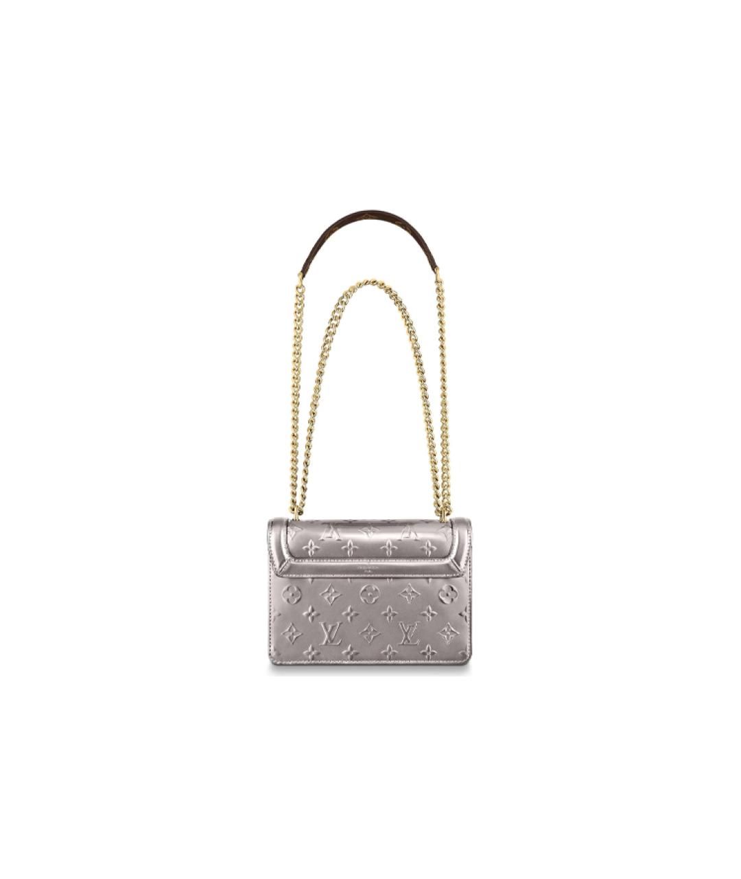LOUIS VUITTON Серебряная кожаная сумка через плечо, фото 3