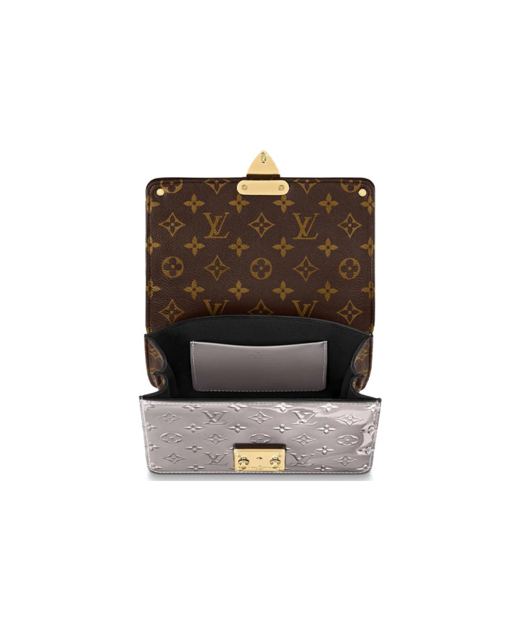 LOUIS VUITTON Серебряная кожаная сумка через плечо, фото 4