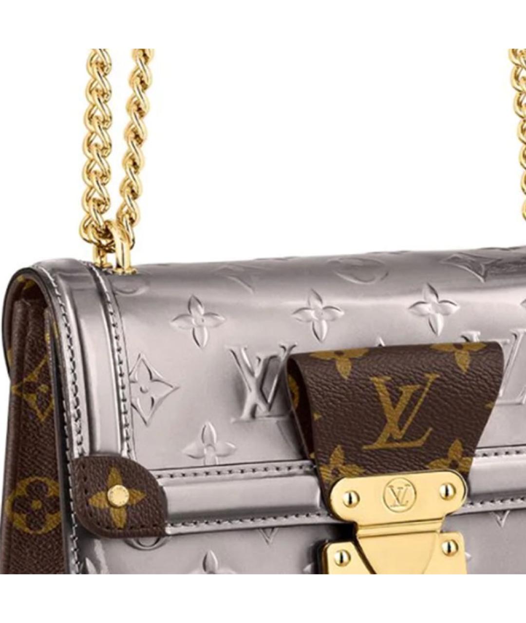 LOUIS VUITTON Серебряная кожаная сумка через плечо, фото 5