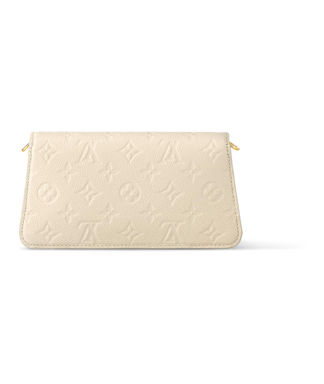 LOUIS VUITTON Бежевая кожаная сумка через плечо, фото 3