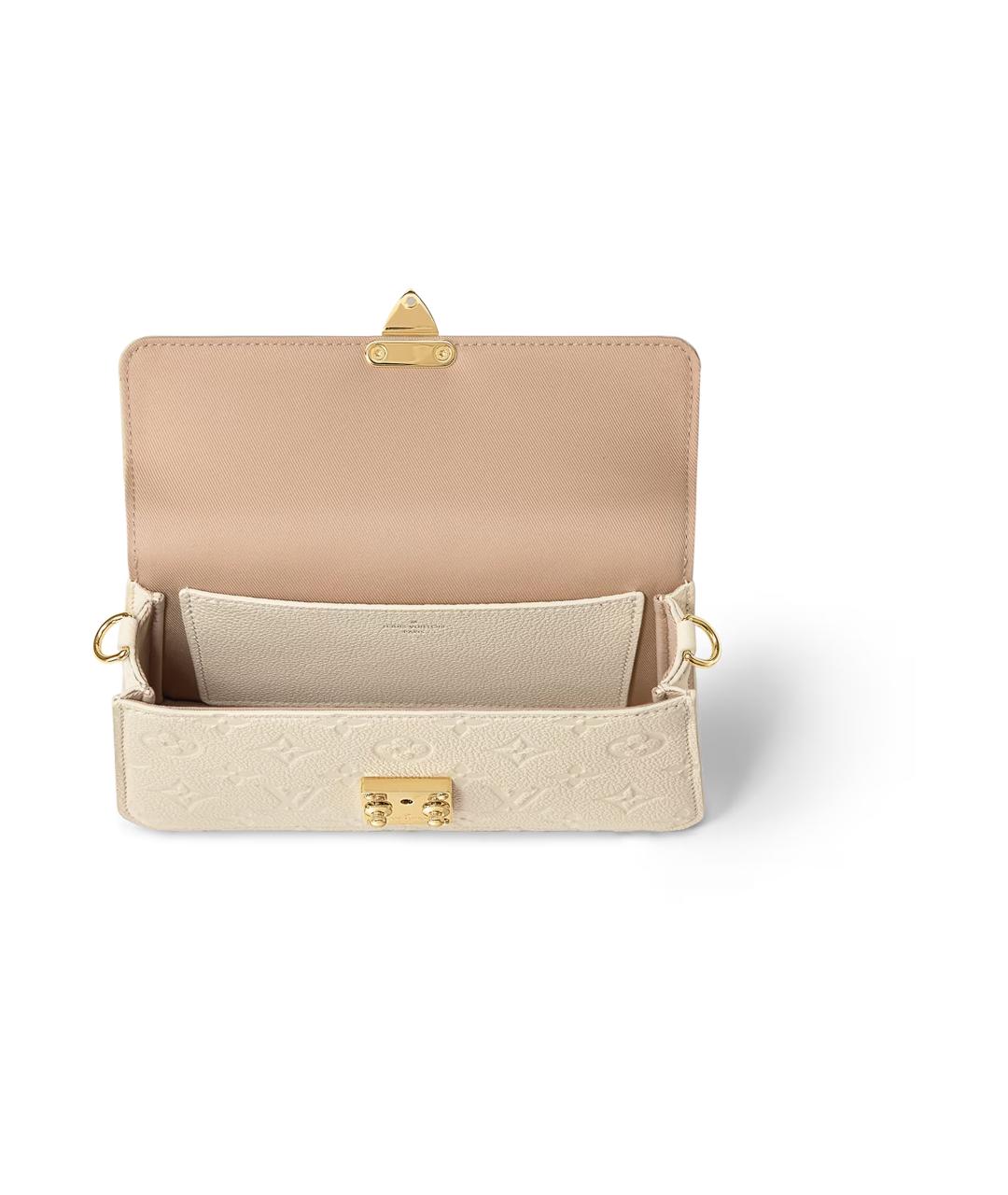 LOUIS VUITTON Бежевая кожаная сумка через плечо, фото 4