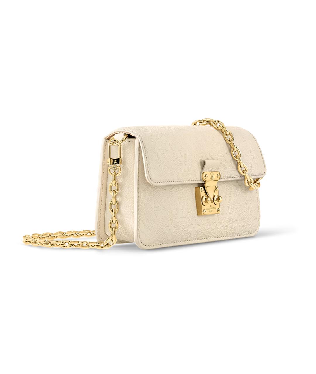 LOUIS VUITTON Бежевая кожаная сумка через плечо, фото 2