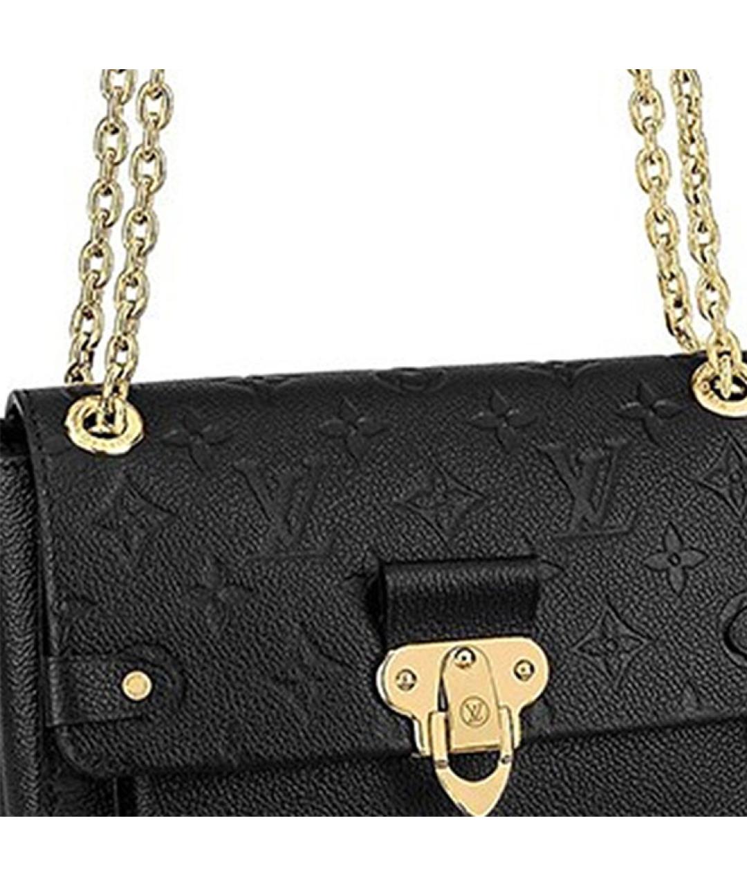 LOUIS VUITTON Черная кожаная сумка через плечо, фото 5