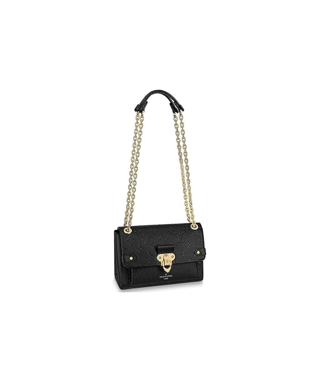 LOUIS VUITTON Черная кожаная сумка через плечо, фото 8