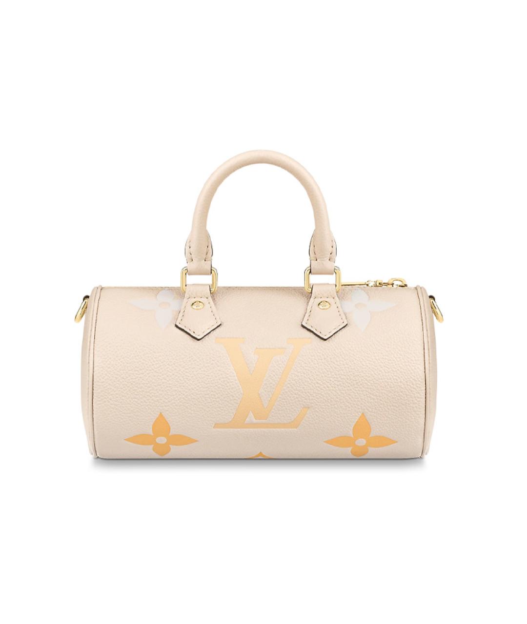 LOUIS VUITTON Бежевая кожаная сумка через плечо, фото 3
