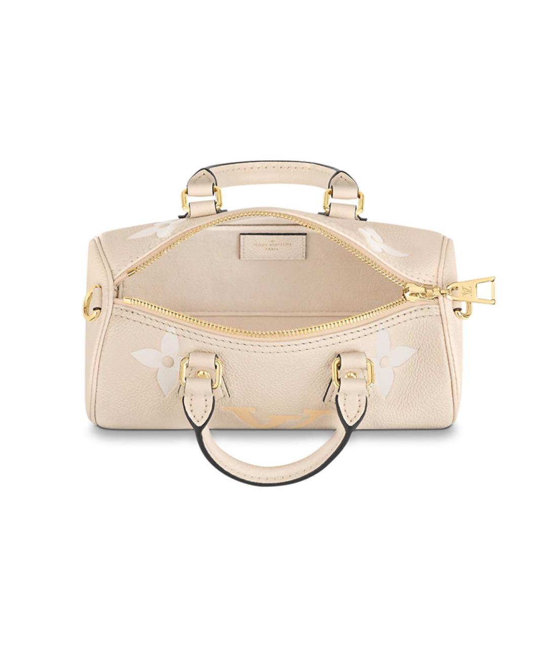 LOUIS VUITTON Бежевая кожаная сумка через плечо, фото 4