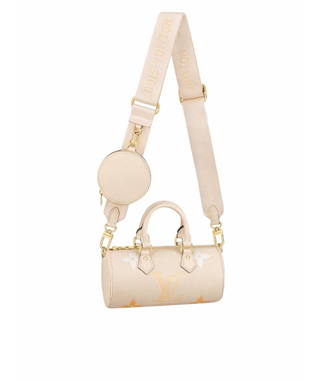 LOUIS VUITTON Бежевая кожаная сумка через плечо, фото 1