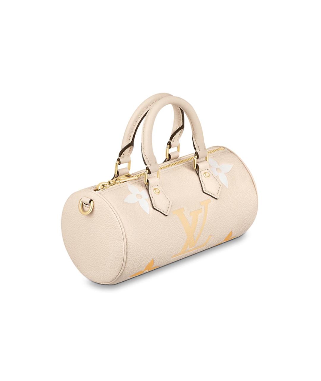 LOUIS VUITTON Бежевая кожаная сумка через плечо, фото 2