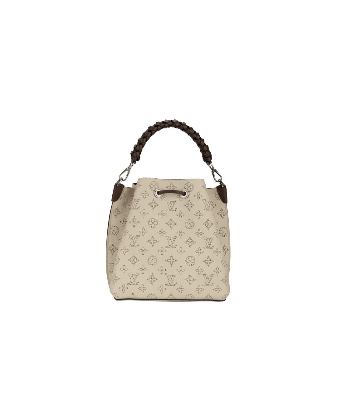 LOUIS VUITTON Бежевая кожаная сумка через плечо, фото 7