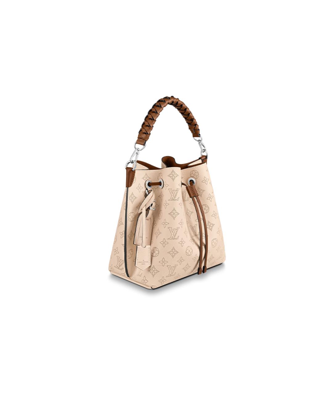 LOUIS VUITTON Бежевая кожаная сумка через плечо, фото 4