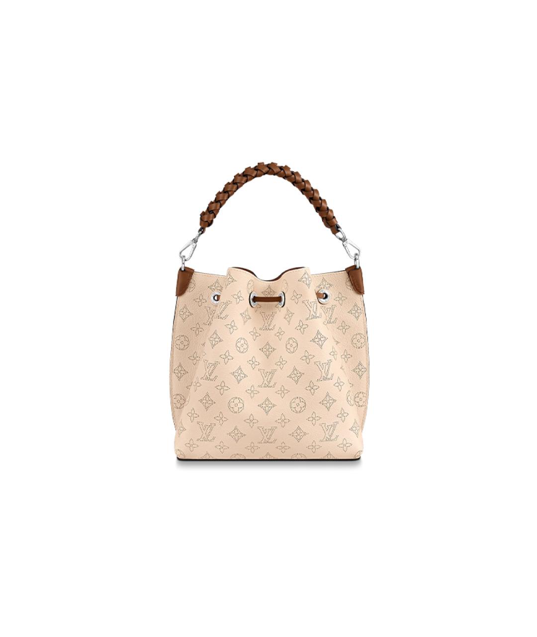 LOUIS VUITTON Бежевая кожаная сумка через плечо, фото 6