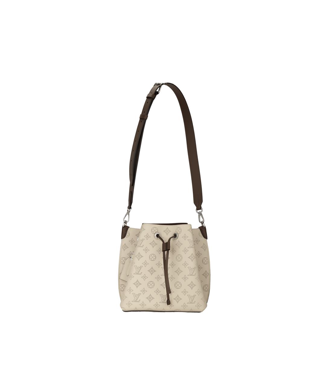 LOUIS VUITTON Бежевая кожаная сумка через плечо, фото 3