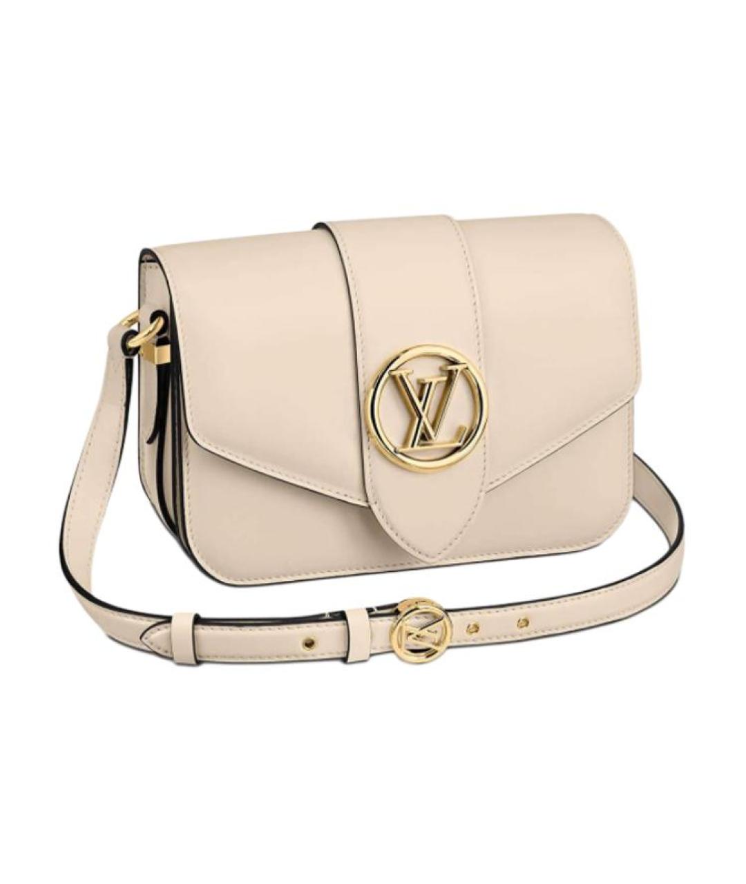 LOUIS VUITTON Бежевая кожаная сумка через плечо, фото 1